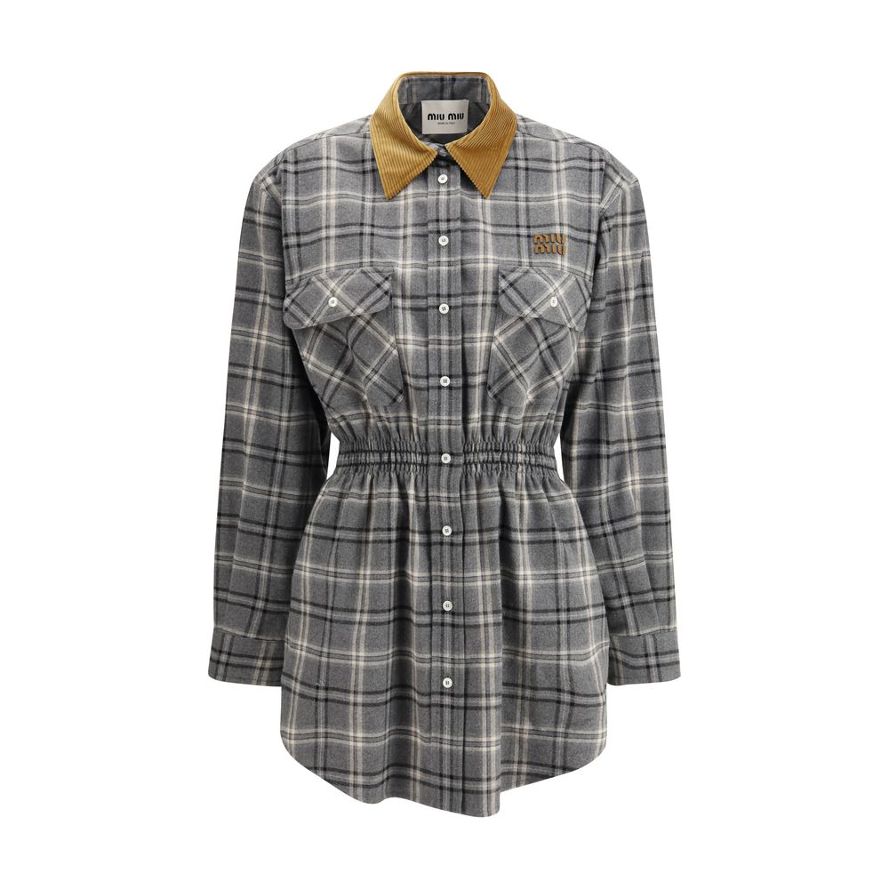 Robe décontractée Miu Miu en coton gris