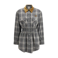 Robe décontractée Miu Miu en coton gris