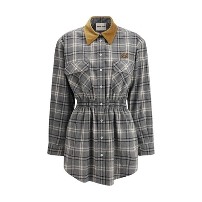 Robe décontractée Miu Miu en coton gris