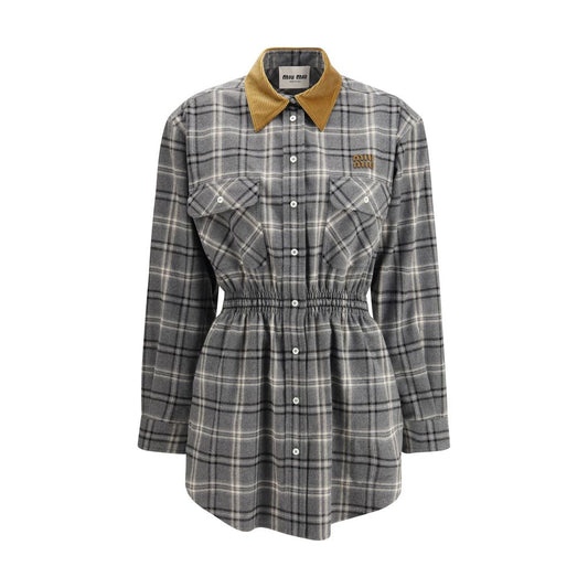 Abito casual Miu Miu in cotone grigio