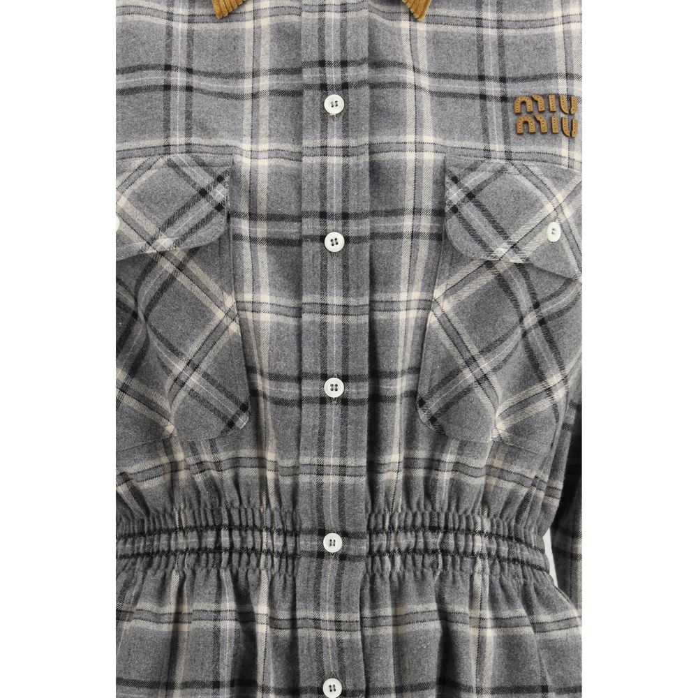 Robe décontractée Miu Miu en coton gris