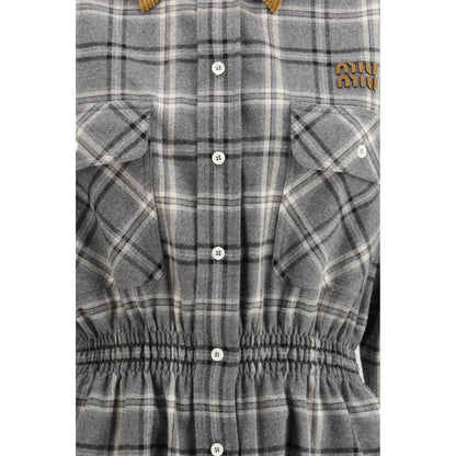 Robe décontractée Miu Miu en coton gris