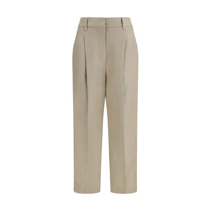 Brunello Cucinelli Pantaloni casual beige in lino