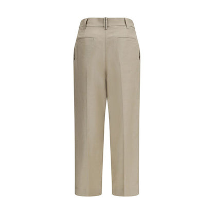 Brunello Cucinelli Pantaloni casual beige in lino