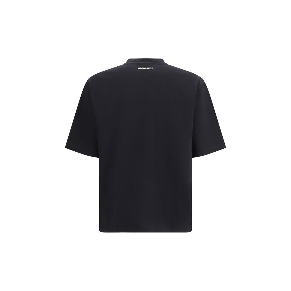 T-shirt nera in cotone Dsquared²