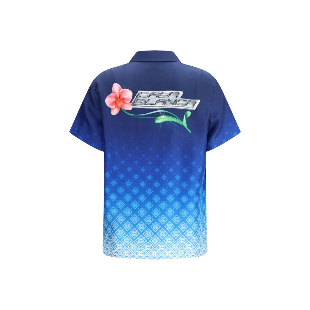 Camicia Casablanca Blue in Seta Fantasia