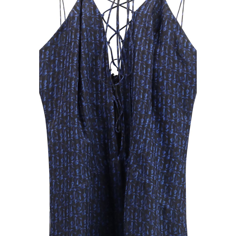 Abito casual in seta blu Kristina Ti