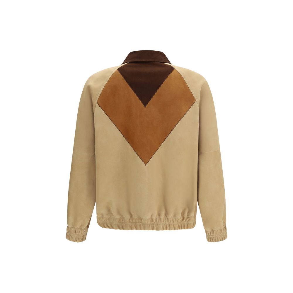 Giubbotto biker Valentino in pelle di capra marrone