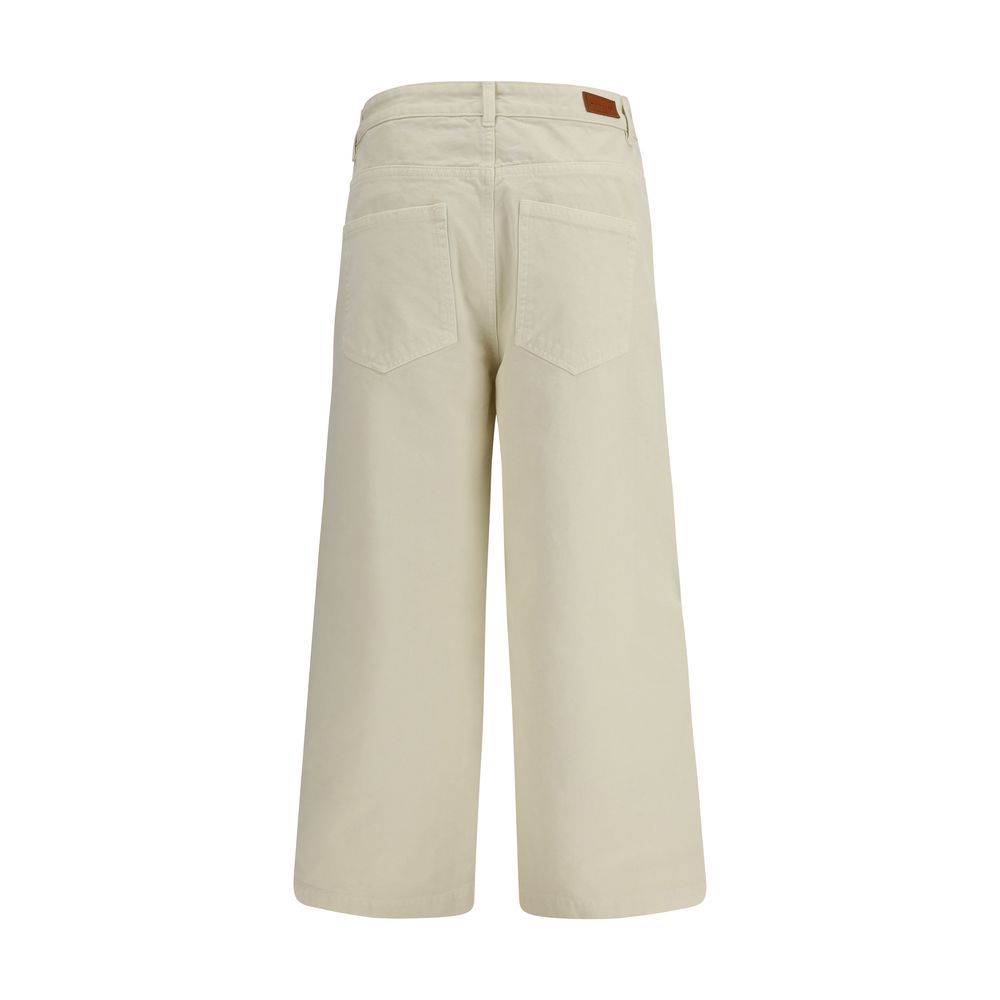 Pantaloni Casual Moncler Beige in Cotone