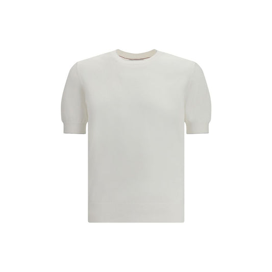 T-shirt bianca in cotone Brunello Cucinelli