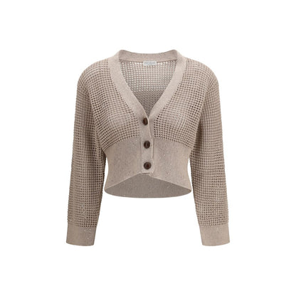 Cardigan Brunello Cucinelli in cotone beige