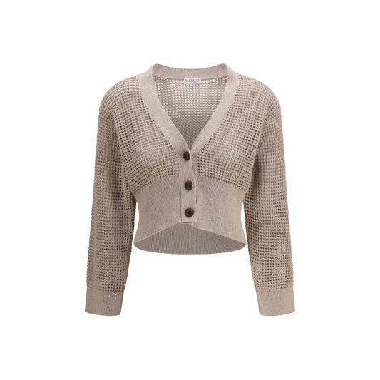 Cardigan Brunello Cucinelli in cotone beige