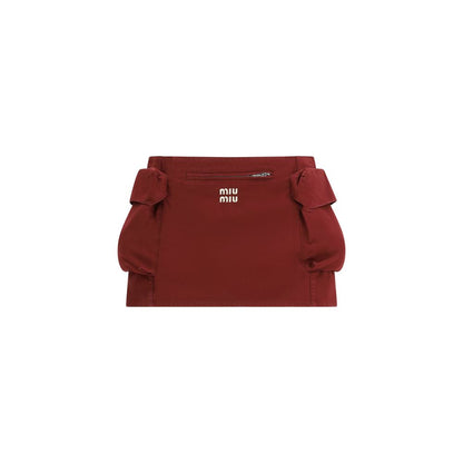 Mini-jupe Miu Miu en coton bordeaux