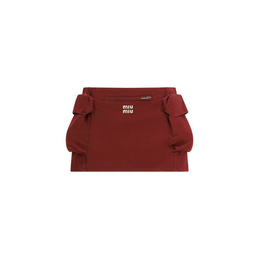 Minigonna Miu Miu in cotone bordeaux