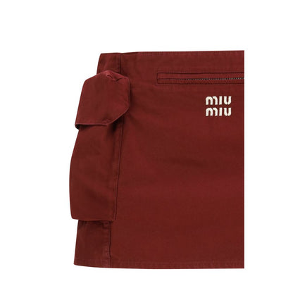 Mini-jupe Miu Miu en coton bordeaux