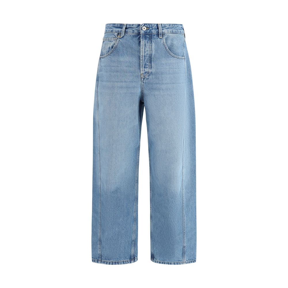 Jacquemus Jeans in denim di poliestere blu