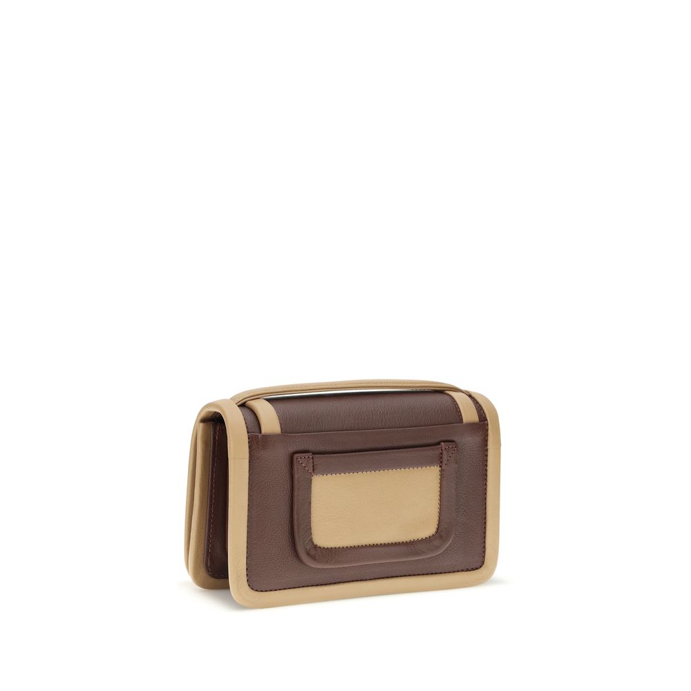 Sac porté épaule Pierre Hardy en cuir de veau marron Bos Taurus