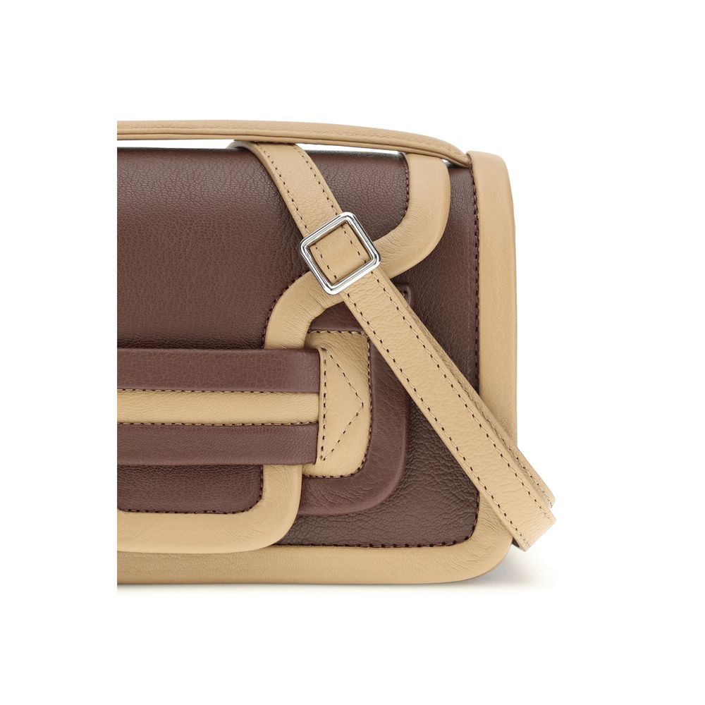 Sac porté épaule Pierre Hardy en cuir de veau marron Bos Taurus