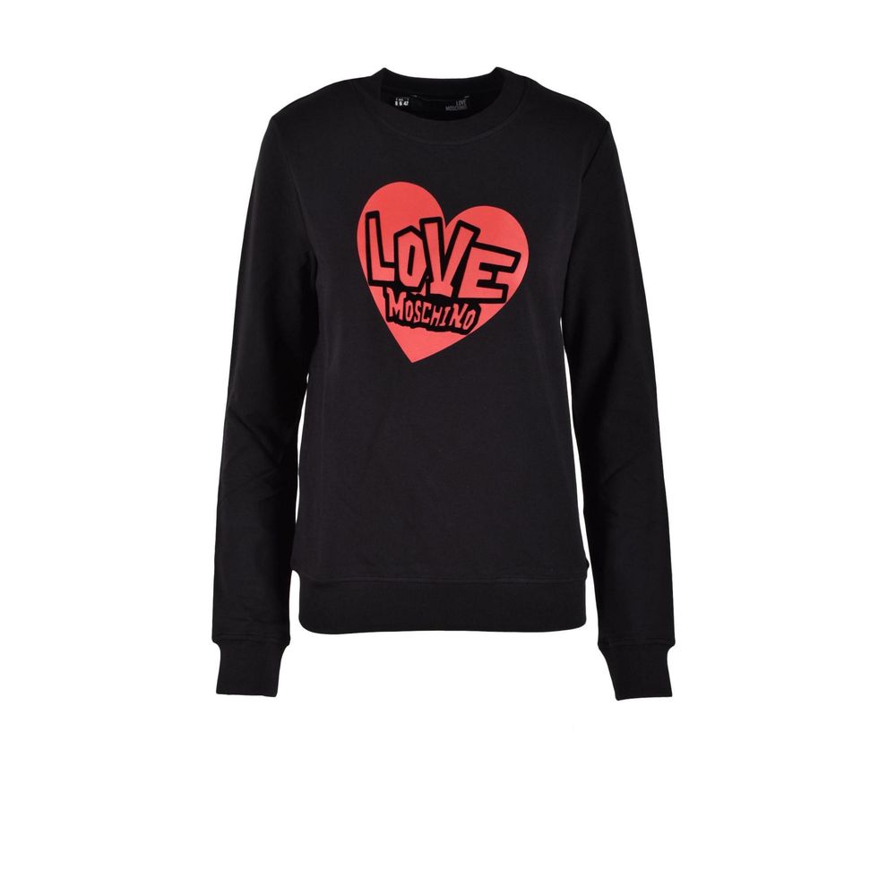 Felpa in cotone nera Love Moschino