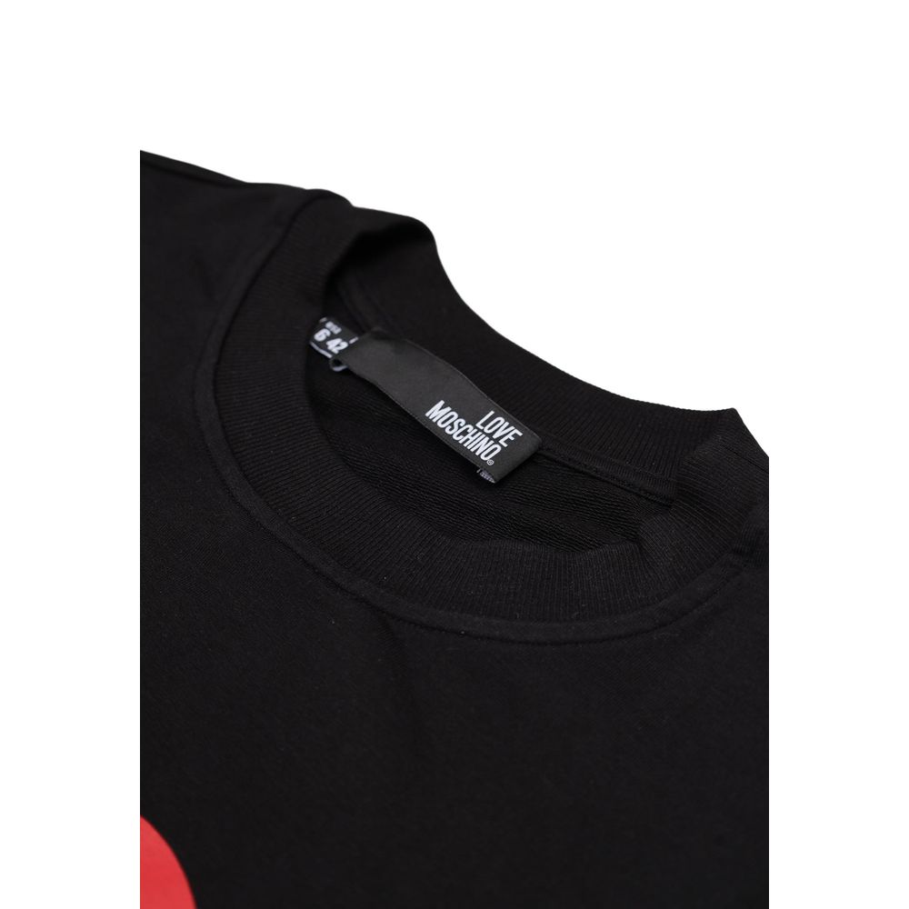 Felpa in cotone nera Love Moschino