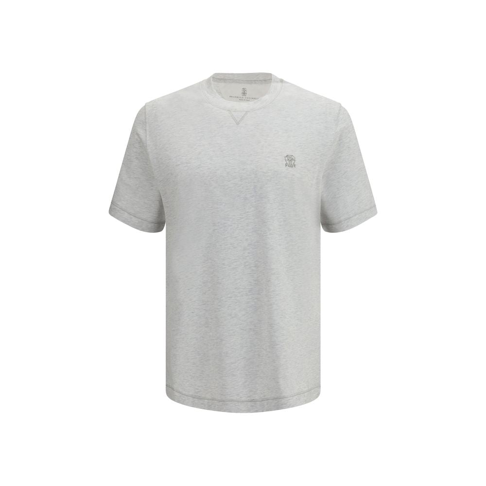 T-shirt grigia in cotone Brunello Cucinelli