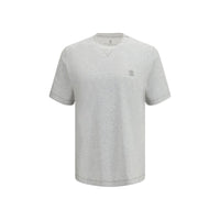 T-shirt grigia in cotone Brunello Cucinelli
