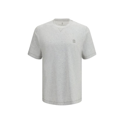 T-shirt grigia in cotone Brunello Cucinelli