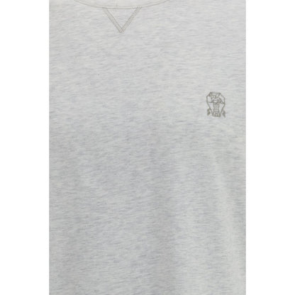 T-shirt grigia in cotone Brunello Cucinelli