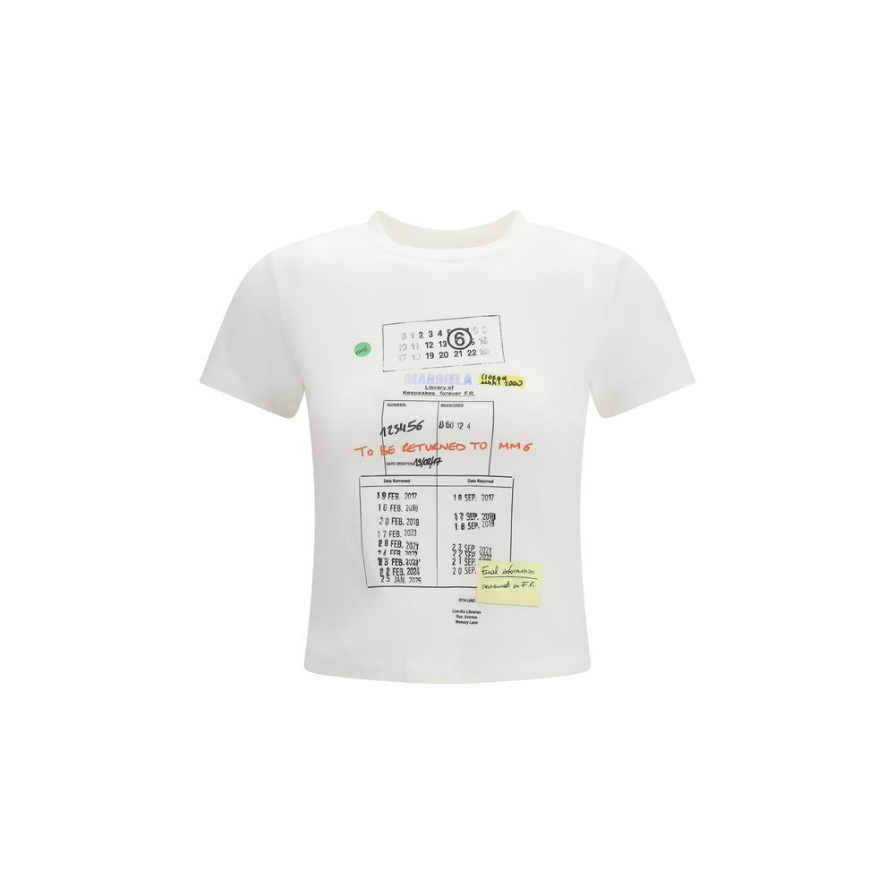 Maglietta in cotone bianco MM6