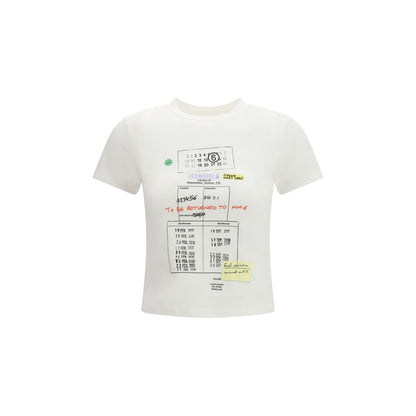 Maglietta in cotone bianco MM6