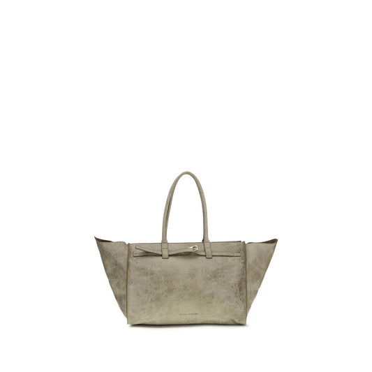 Borsa a spalla Benedetta Bruzziches Bos Taurus in pelle di vitello beige