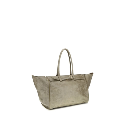 Bolso de hombro Benedetta Bruzziches de piel de becerro beige Bos Taurus