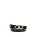 Cintura Regular Ferragamo Nera In Pelle Di Vitello Bos Taurus
