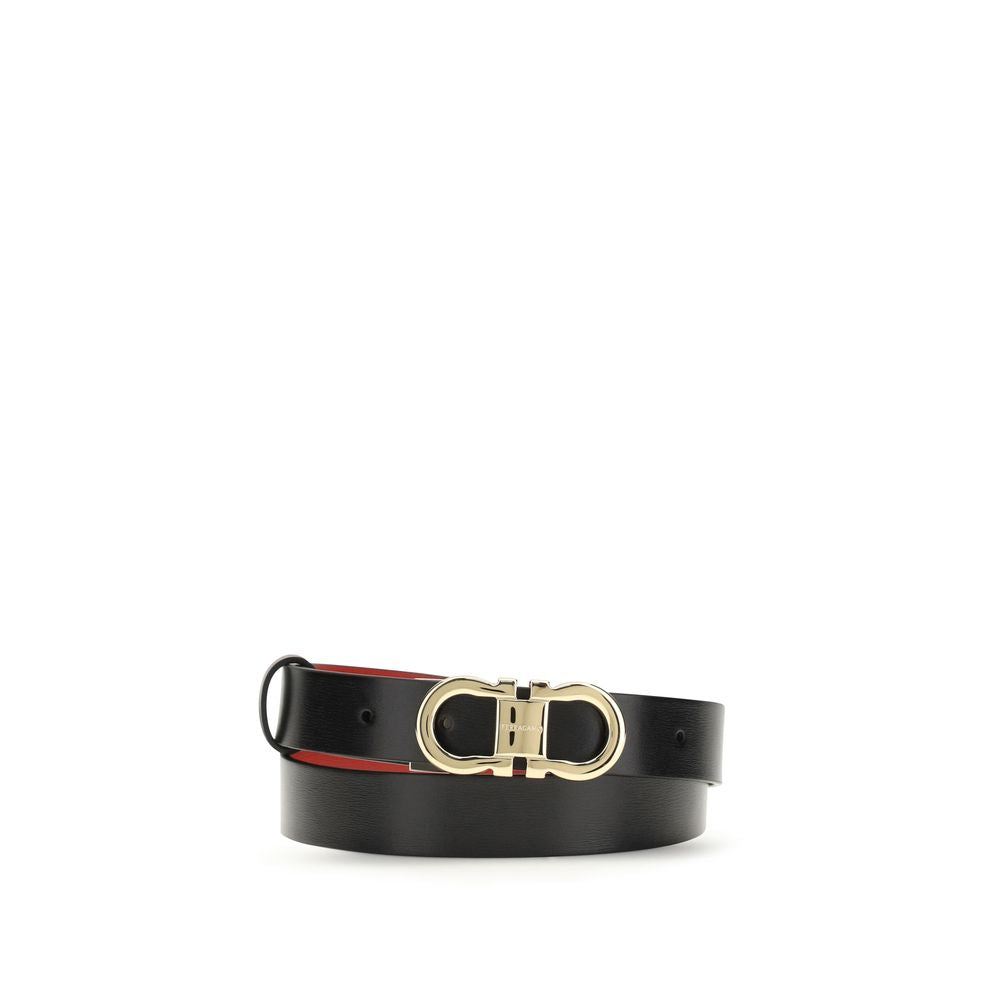 Ceinture Ferragamo en cuir de veau noir Bos Taurus, taille standard