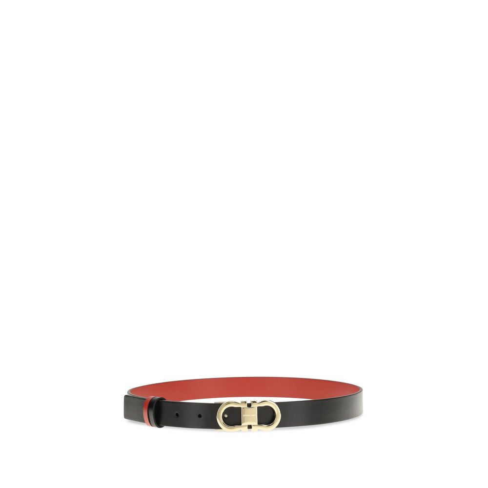Ceinture Ferragamo en cuir de veau noir Bos Taurus, taille standard