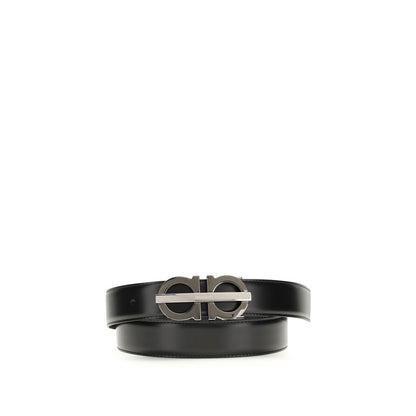 Cintura Regular Ferragamo Nera In Pelle Di Vitello Bos Taurus