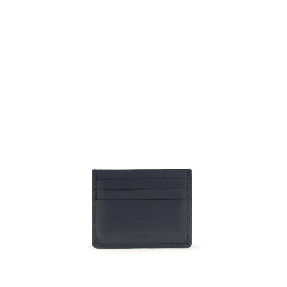 Portafoglio Ferragamo in pelle di vitello blu Bos Taurus