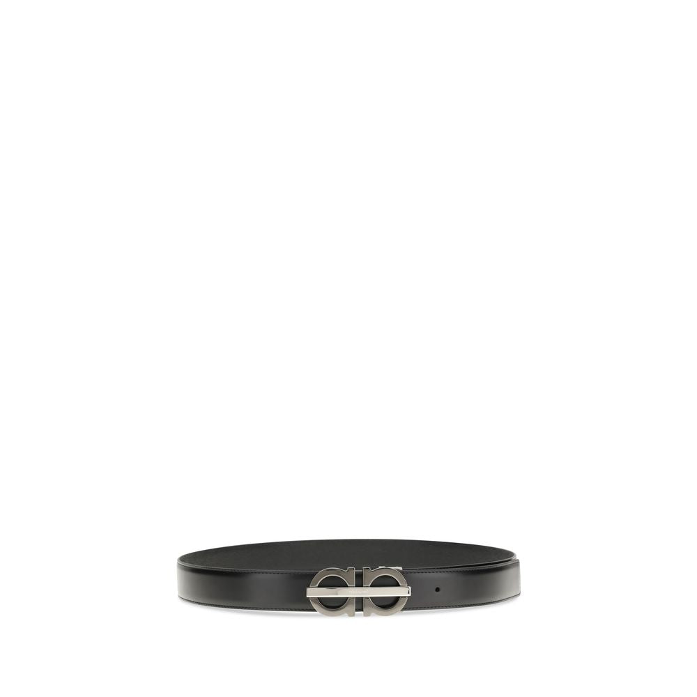 Cintura Regular Ferragamo Nera In Pelle Di Vitello Bos Taurus