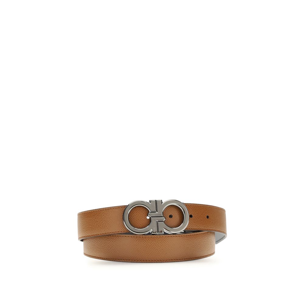 Ceinture classique en cuir de veau marron Ferragamo Bos Taurus