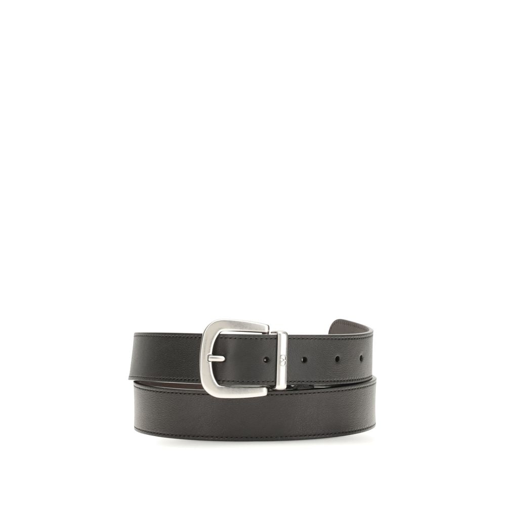 Ceinture Classique Valentino Garavani en Cuir de Veau Noir Bos Taurus