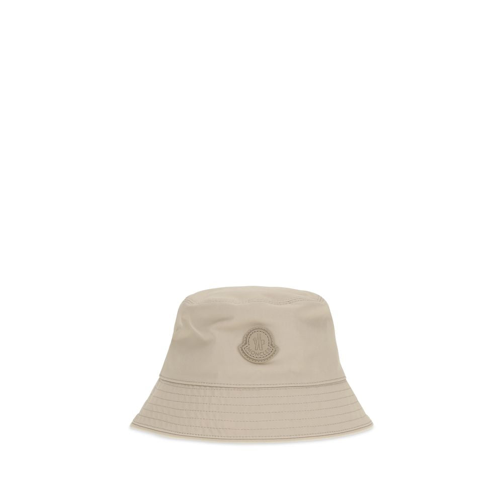 Moncler Cappello a secchiello beige in cotone