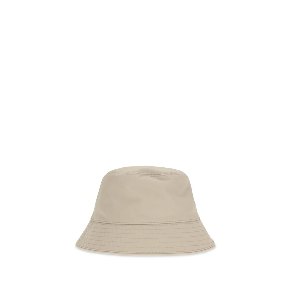 Moncler Cappello a secchiello beige in cotone