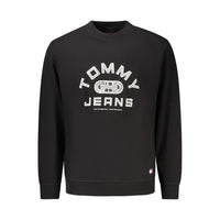 Felpa da uomo in cotone nero Tommy Hilfiger