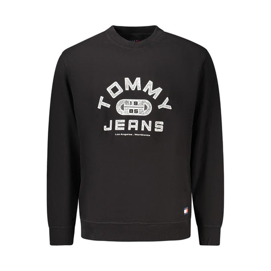 Felpa da uomo in cotone nero Tommy Hilfiger