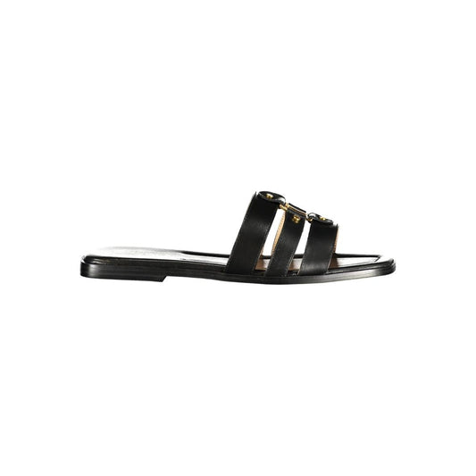 Sandalo Twinset in pelle nera da donna