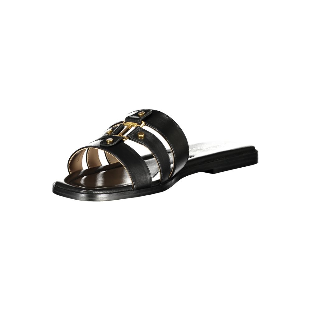 Sandalo Twinset in pelle nera da donna