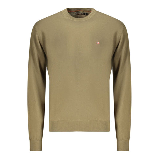 Camicia da uomo Napapijri in cotone a maniche lunghe verde