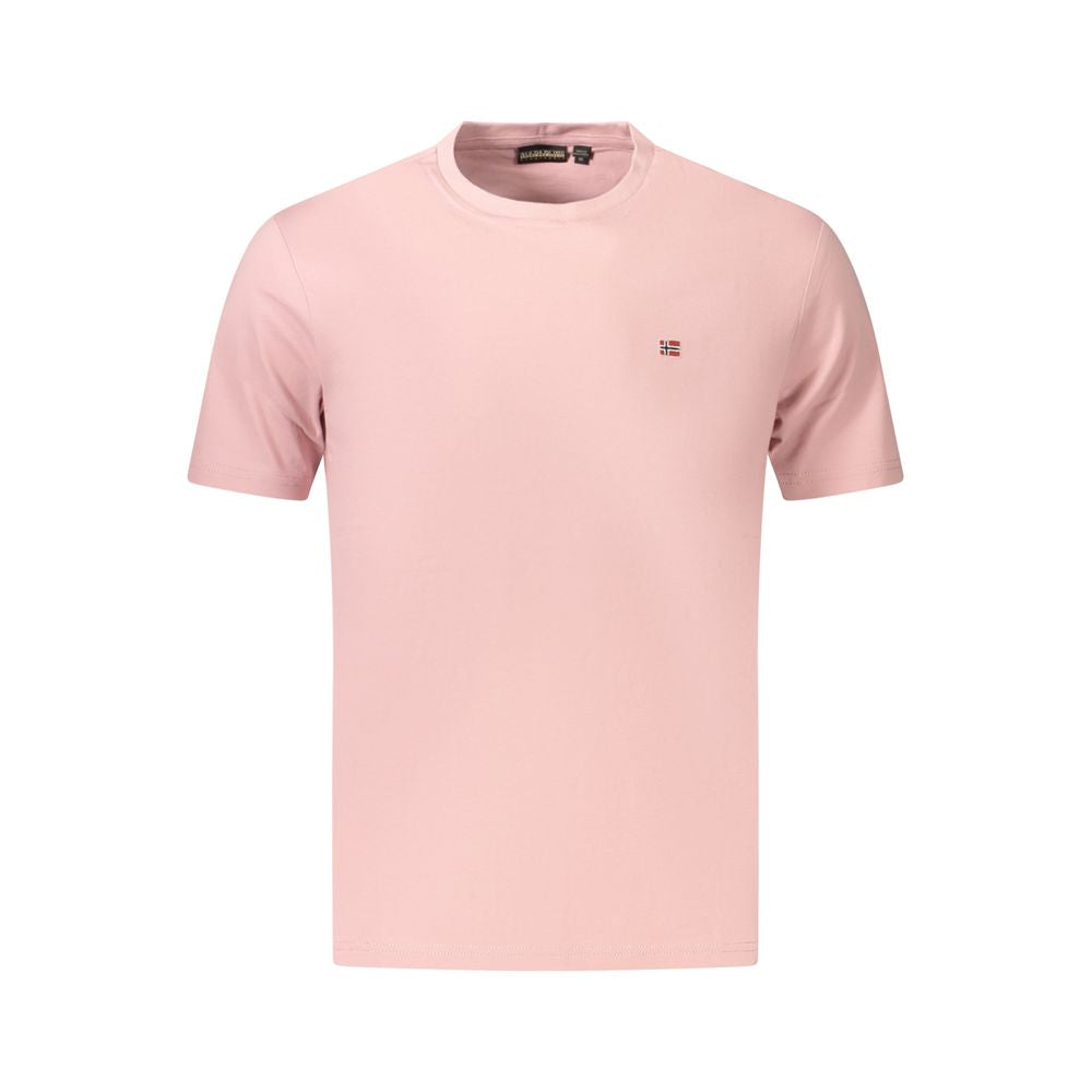 T-shirt da Uomo Napapijri Rosa in Cotone Biologico