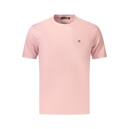 T-shirt da Uomo Napapijri Rosa in Cotone Biologico