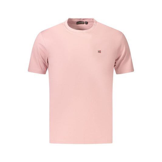 T-shirt da Uomo Napapijri Rosa in Cotone Biologico